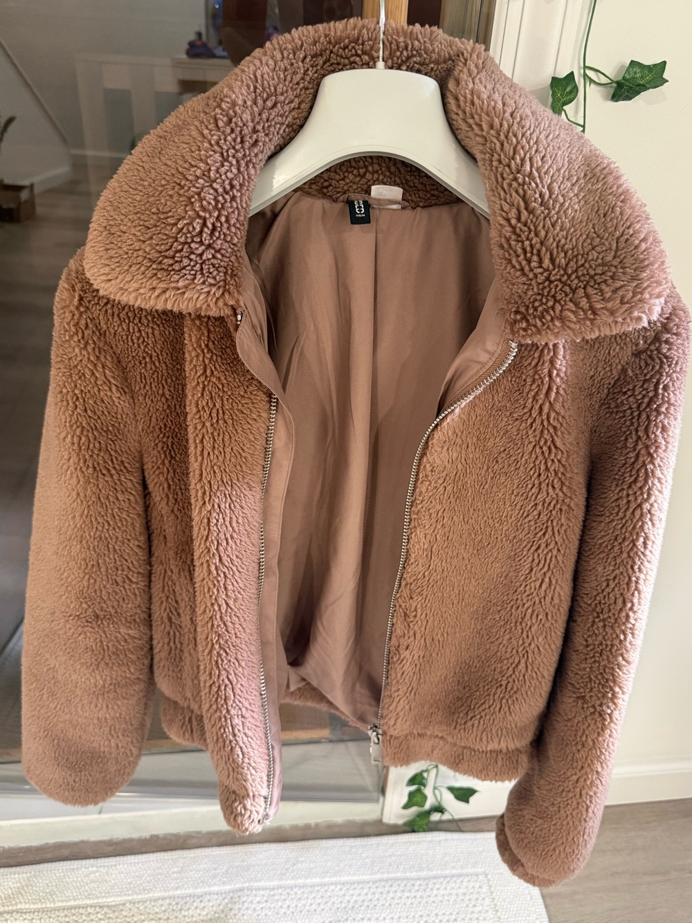 H&M Plush Fluffy Jacket - Soft Sand Beige